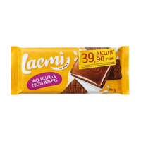 Шоколад молочный Roshen Lacmi с молочной начинкой и вафлей, 90 г