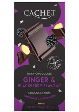 Шоколад Cachet Dark Chocolate Blackberry & Ginger, 100г