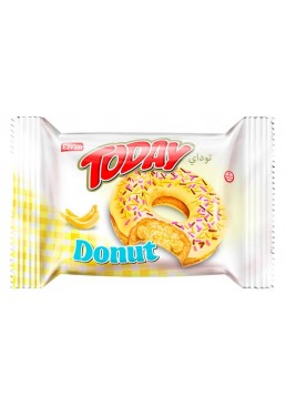 Пончик бисквитний банановий Elvan TODAY DONUT BANANA, 50 г