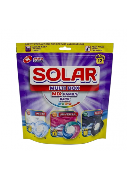 Капсули для прання Solar Multi Box White + Universal + Black, 12 шт