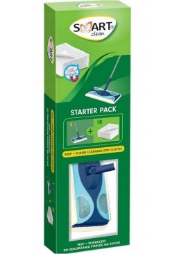 Набір для миття підлоги та швидкого прибирання SMART Clean зі шваброю і салфетками