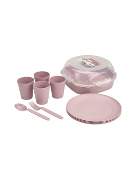 Набір для пікніка на 4 персони UCSAN plastik M-3975 (пудровий)