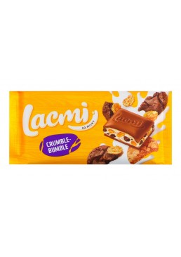 Молочный шоколад Lacmi Crumble-Bumble с молочной начинкой, кукурузными хлопьями и печеньем, 83 г