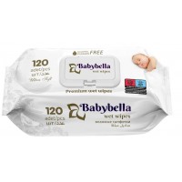 Серветки вологі дитячі без запаху Babybella з клапаном, 120 шт