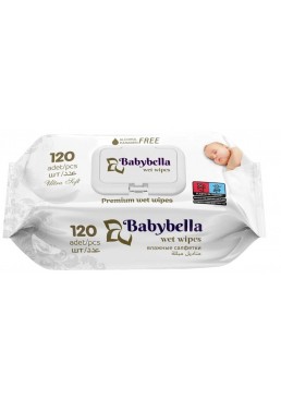 Серветки вологі дитячі без запаху Babybella з клапаном, 120 шт