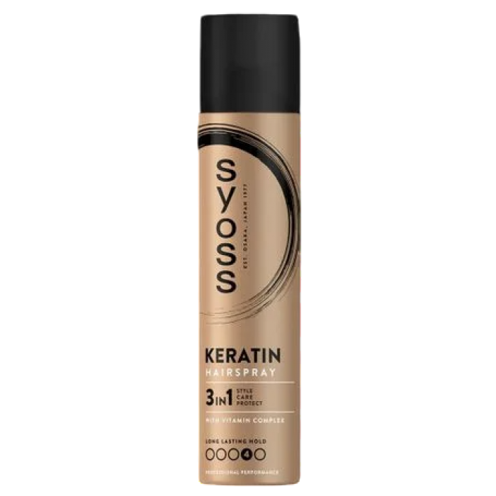 Лак для волосся Syoss Keratin Hairspray фіксація 4 (екстрасильна), 300 мл - 