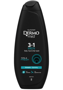 Гель для душу DermoMed Total & FRESH для чоловіків 3 в 1, 450 мл