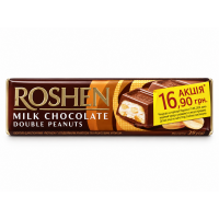 Шоколадний батончик Roshen Milk Chocolate Double Peanuts, 39 г 
