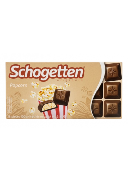 Шоколад молочний Schogetten Popcorn, 100 г 