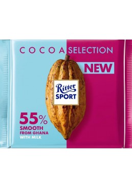 Шоколад Ritter Sport молочний зі збільшеним вмістом какао 55%, 100 г