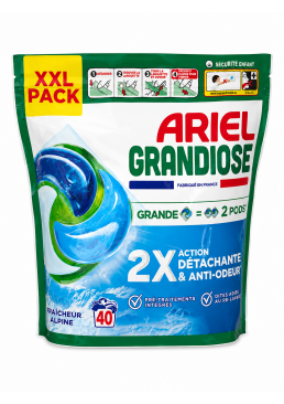 Капсули для прання Ariel GRANDIOSE Fraicheur Alpine для білих і кольорових тканин, 40 шт