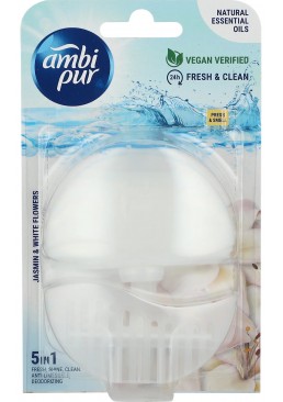 Підвісний блок для туалету Ambi Pur Odor Stop 5в1 Жасмин та білі квіти, 55 г