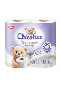 Туалетний папір Chicolino 3-х шаровий, 4 рулони