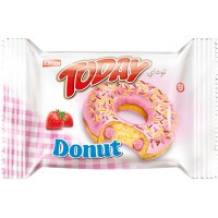 Пончик бісквітний полуничний Elvan TODAY DONUT STRAWBERRY, 50 г