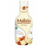 Гель-пена для ванны и душа Malizia молоко и карамель, 1 л