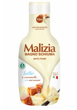 Гель-пена для ванны и душа Malizia молоко и карамель, 1 л