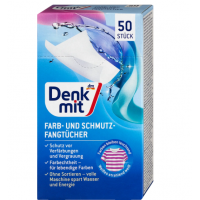 Абсорбуючі серветки Denkmit Farb- und Schmutz-fangtücher для прання кольорових речей, 50 шт
