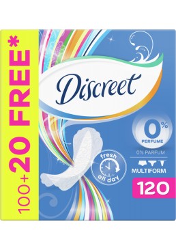 Щоденні прокладки Discreet Deo Multiform 0% perfume, 120 шт