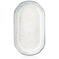 Блюдо овальне Ardesto Siena (AR2925SW) біло-сіре, 32х18 см
