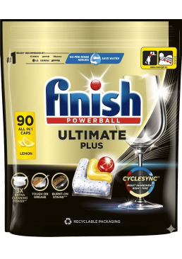 Капсули для миття посуду в посудомийних машинах Finish Powerball Ultimate Plus All in 1 Lemon, 90 шт