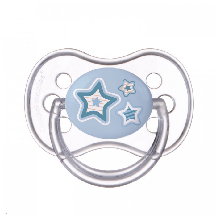 Силиконовая симметричная пустышка Canpol babies Newborn baby, 6–18 мес. (голубая) - 