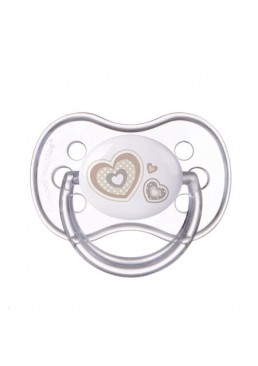 Силиконовая симметричная пустышка Canpol babies Newborn baby, 6–18 мес. (бежевая)