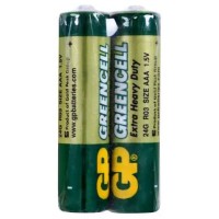 Батарейка GP Greencell 1.5V сольова 24G-S2, R03, ААA,  2шт