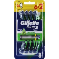 Набор одноразовых станок для бритья Gillette Blue 3 Sensitive, 8 шт