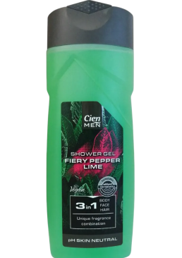 Гель для душа мужской Cien 3in1 Fiery Pepper Lime, 300 мл