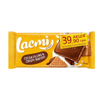 Шоколад молочный Roshen Lacmi с шоколадной начинкой и вафлей, 90 г 