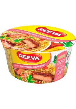 Лапша яичная быстрого приготовления Reeva со вкусом жареной свинины, 75 г
