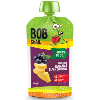Фруктове пюре Bob Snail Смузі Банан-Чорна Смородина пастеризоване, 120 г