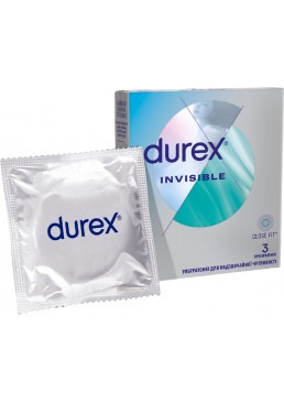 Презервативы латексные с силиконовой смазкой Durex Invisible (ультратонкие), 3 шт