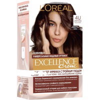 Краска для волос L'Oreal Paris Excellence оттенок 4U Универсальный каштановый, 1 шт