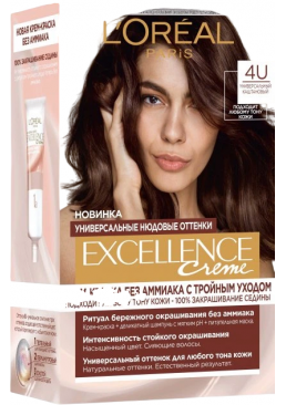Фарба для волосся L'Oreal Paris Excellence відтінок 4U Універсальний каштановий, 1 шт