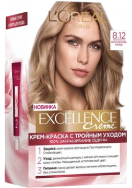 Фарба для волосся L'Oreal Paris Excellence відтінок 8.12 Містичний блонд, 1 шт