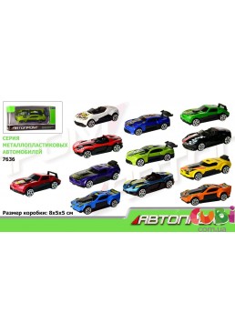 Машина металлическая 7636 АВТОПРОМ , 6 видов, в кор. 8х5х5см