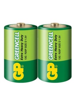 Батарейка GP GREENCELL 1.5V солевая 15G-S2, R20, D (2шт.)