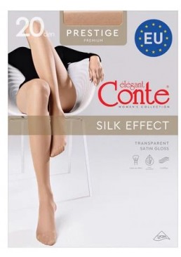 Колготки жіночі Conte elegant Prestige з ефектом ніжного шовку, без шортиків, 20 DEN Natural, розмір 3