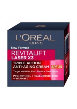Денний крем для обличчя L'Oreal Paris Revitalift Laser х3, SPF 25 регенеруючий, 50 мл