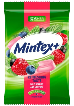 Карамель Roshen Mintex+ Berry со вкусом лесных ягод и мяты, 140 г