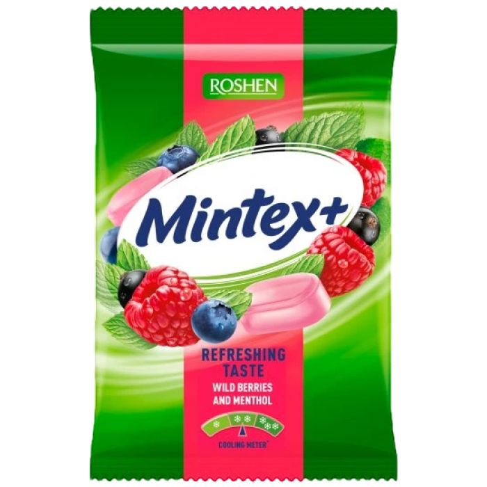 Карамель Roshen Mintex+ Berry со вкусом лесных ягод и мяты, 140 г - 