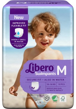 Підгузки-трусики для плавання Libero Swimpants Medium 10-16 кг, 12 шт