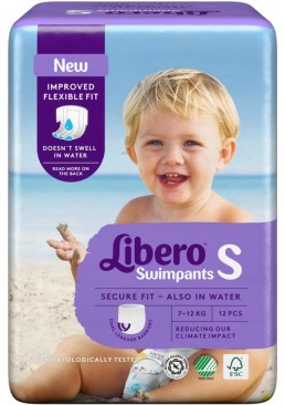 Підгузки-трусики для плавання Libero Swimpants Small 7-12 кг, 12 шт 