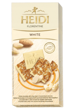 Шоколад белый Heidi Florentine White с карамелизированным слоем миндаля, 100 г