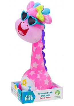 Музична м'яка іграшка Kids Hits Танцюючий жираф Поллі (KH37-002), 11х34х14 см