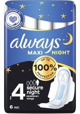 Гігієнічні прокладки Always Maxi Night 6 шт, (7 крапель)