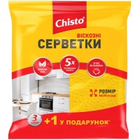 Салфетка для уборки Chisto вискозная, 3+1 шт