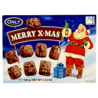 Цукерки Only Merry x-mas з молочного шоколаду з горіхово-кремовою начинкою, 100 г 