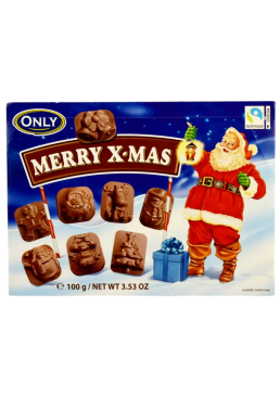 Конфеты Only Merry x-mas из молочного шоколада с орехово-кремовой начинкой, 100 г 